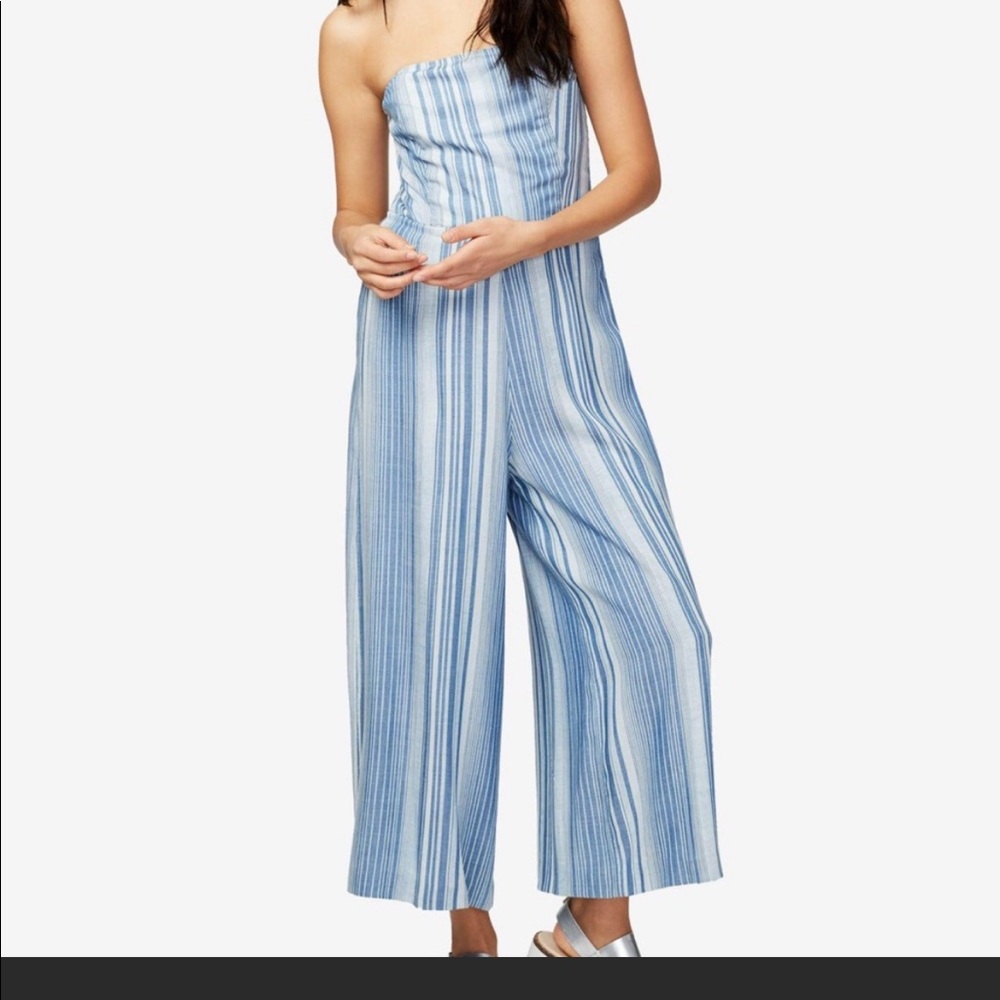 Rachel Roy Strapless Striped Jumpsuit